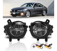 TangMiGe Fendinebbia compatibile con BMW F20 F21 F22 F23 F30 F31 F32 F33 F34 F36 F45 F46, Serie 1 3 4, 2010-2018, LED sostituzione diretta o LED to alogenen, 1 Paio (Fumo Nero)