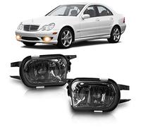 TangMiGe Fendinebbia compatibile con Mercedes Benz W203 S203 CL203 C209 A209 C215 R171, (Classe C Sportcoupe CLC CLK S Coupe CL SLK), 05/2000-12/2011, 1 Paio (Fumo Nero)