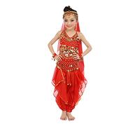 Tango Vestito da Ballo Latino Ballo Halloween Insiemi Carnevale 5 Pz Set Danza del Ventre Set Vestito Costume per Ragazze Abito da Ballo Latino Ragazza Belly Dance Paillettes Indiano Costum