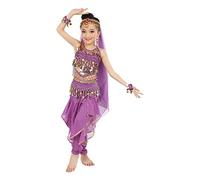 Tango Vestito da Ballo Latino Ballo Halloween Insiemi Carnevale 5 Pz Set Danza del Ventre Set Vestito Costume per Ragazze Abito da Ballo Latino Ragazza Belly Dance Paillettes Indiano Costum