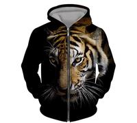 TangoDS Animale Tigre 3D Stampato Felpa con Cappuccio con Cerniera Uomini Donne Felpa con Cappuccio Zip Up Giacca