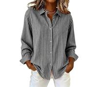 TangoDS Camicie da Donna a Righe con Bottoni Manica Lunga Casual Scollo a Bavero Top Eleganti da Ufficio Tuniche e Bluse