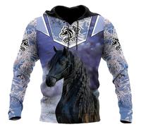 TangoDS Cavallo Pittura Colorato 3D Stampato Autunno Uomini Felpe con Cappuccio Unisex Casual Pullover Zip Giacca Streetwear