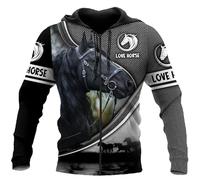TangoDS Cavallo Pittura Colorato 3D Stampato Autunno Uomini Felpe con Cappuccio Unisex Casual Pullover Zip Giacca Streetwear