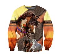TangoDS Cavallo Pittura Colorato 3D Stampato Autunno Uomini Felpe con Cappuccio Unisex Casual Pullover Zip Giacca Streetwear