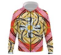 TangoDS Donne Uomini Cerniera Felpa Baroque Golden Chain 3D Stampato Pullover Felpa con Cappuccio Manica Lunga Giacca con Tasca Casual Streetwear