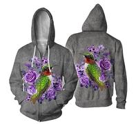 TangoDS Donne Uomini Felpa con Cappuccio Vibrant Tropical Parrots 3D Stampato Cerniera Felpa Casual Loose Cordone Pullover con Tasca