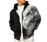 TangoDS Patriotic Eagle 3D Stampato Donne/Uomini Cerniera Felpa Felpa con Cappuccio Novelty Goth Pullover Maglione Top