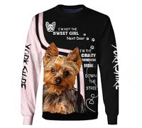 TangoDSono la Mamma Pazza del Bichon Frise/Carlin/Shih Tzu/Yorkshire Felpa Stampata in 3D Uomo Donna Pullover Top Unisex