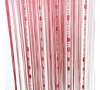 Tangpan, tenda divisoria per finestre anti-mosche con perline luminose decorative, 100 cm x 200 cm, Tessuto, Red, 100_x_200_cm