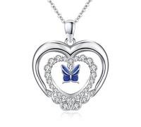 TANGPOET Collana a farfalla in argento Sterling 925 con ciondolo a forma di farfalla, regalo di San Valentino, per donne, ragazze, donne, con confezione regalo