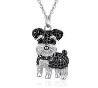TANGPOET Collana con razza di cane per donna e ragazza, in argento 925, con zirconi, ciondolo a forma di cane, regalo per gli amanti dei cani, mamma del cane, compleanno, Natale, laurea, Argento