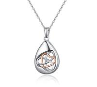 TANGPOET Collana con urna in argento 925 per ceneri Nodo celtico Gioielli per la cremazione in memoria delle ceneri Collana con ciondolo per donne uomini con kit di riempimento a imbuto
