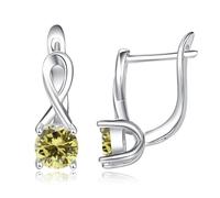 TANGPOET Orecchini all'infinito in argento sterling 925, con zirconi portafortuna, gioielli da donna, 16mm, Argento sterling, Nessuna pietra preziosa