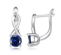 TANGPOET Orecchini all'infinito in argento sterling 925, con zirconi portafortuna, gioielli da donna, 16mm, Argento sterling, Nessuna pietra preziosa