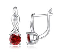 TANGPOET Orecchini all'infinito in argento sterling 925, con zirconi portafortuna, gioielli da donna, 16mm, Argento sterling, Nessuna pietra preziosa