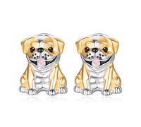 TANGPOET Orecchini per cani da donna, in argento 925, ipoallergenici, per compleanno, Natale, per la mamma e gli amanti degli animali domestici, Argento sterling, Nessuna pietra preziosa