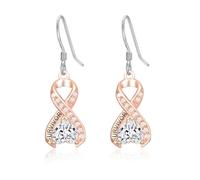 TANGPOET Regali per il cancro al seno per donna in argento Sterling 925 placcato oro rosa orecchini nastro rosa orecchini per la sensibilizzazione gioielli di sopravvivenza, Grande, Argento sterling
