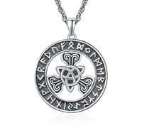 TANGPOET Trinity - Collana con nodo celtico per donne e uomini, in argento Sterling 925, ciondolo da donna, gioiello vichingo, Misura unica, Argento sterling, Nessuna pietra preziosa