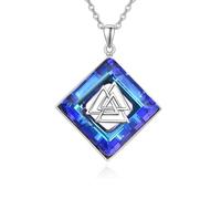 TANGPOET Trinity - Collana con nodo celtico per donne e uomini, in argento Sterling 925, ciondolo da donna, gioiello vichingo, Misura unica, Argento sterling, Cristallo