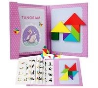 Tangram Gioco Magnetico Bambini, Forme Geometriche, Giocattolo Educativo, 96 Modelli che si adattano l'uno all'altro