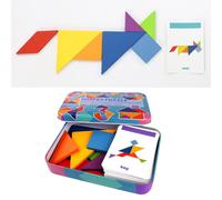 Tangram in Legno per Bambini Puzzle Jigsaw Pattern Block Sorting Toy Gift