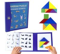Tangram Magnetico in Legno - Giocattolo Educativo per Bambini 3-6 Anni - Forme Geometriche e Colori di Apprendimento