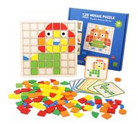 Tangram - Puzzle in legno per bambini a forma geometrica per 3 4 5 6 7 anni, puzzle creativo a mosaico, set di blocchi in legno, forma di gioco