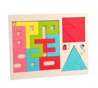 Tangram Puzzle Toy, Geometric Shape Learning Game 11.81x8.82 inches, Educational Intelligence Brain Teaser, Durable Wooden Pieces, Colorful Puzzle, for Kids Boys Girls