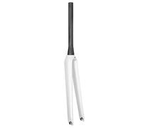 TANGSIYANG Forcella MTB Forcella for Bici da Strada Completamente in Carbonio V Brake 700C for Bicicletta in Fibra di 100x9mm in Tubo Conico 39,8mm Anteriore(White Gloss)