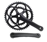TANGSIYANG Guarnitura MTB Crankset for Bici da Strada 50 / 34T BCD 11. 0mm 8/9 velocità Diamond Hole Double Doppia Purchetti for Biciclette Pulvelli for Parti Catena Accessori for(Black crankset)