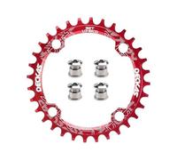TANGSIYANG Monocorona MTB BCD 104 con Viti for Bici 104BCD Stretta Larga 38T 36T 34T 32T Corona for Bicicletta Singola 12 11 10 9 8(32T,Red)
