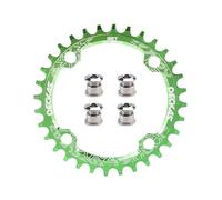 TANGSIYANG Monocorona MTB BCD 104 con Viti for Bici 104BCD Stretta Larga 38T 36T 34T 32T Corona for Bicicletta Singola 12 11 10 9 8(32T,Green)