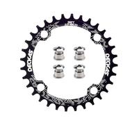 TANGSIYANG Monocorona MTB BCD 104 con Viti for Bici 104BCD Stretta Larga 38T 36T 34T 32T Corona for Bicicletta Singola 12 11 10 9 8(38T,Noir)