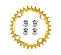 TANGSIYANG Monocorona MTB BCD 104 con Viti for Bici 104BCD Stretta Larga 38T 36T 34T 32T Corona for Bicicletta Singola 12 11 10 9 8(32T,Gold)