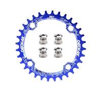 TANGSIYANG Monocorona MTB BCD 104 con Viti for Bici 104BCD Stretta Larga 38T 36T 34T 32T Corona for Bicicletta Singola 12 11 10 9 8(32T,Blue)
