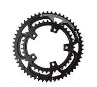 TANGSIYANG Monocorona MTB Corona della Bicicletta della Strada BCD 110 50-34T 52-36T 53-39T Denti Larghi Stretti in Lega di Alluminio A Doppio Disco Parti della Bici Nero(Black 52-36T)