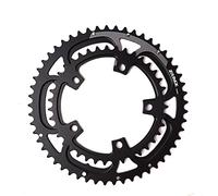 TANGSIYANG Monocorona MTB Corona della Bicicletta della Strada BCD 110 50-34T 52-36T 53-39T Denti Larghi Stretti in Lega di Alluminio A Doppio Disco Parti della Bici Nero(Black 50-34T)