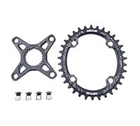 TANGSIYANG Monocorona MTB Corona Ovale for manovella for Bicicletta a 12 velocità con Adattatore a Montaggio Diretto(Oval 34T Combo)