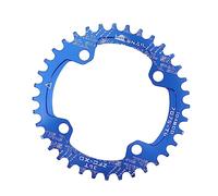 TANGSIYANG Monocorona MTB Rotondo 104BCD Corona Larga 32T 34T 36T 38 Denti Guarnitura Bicicletta 104 BCD Monoplate Bike Plate(34T,Blue)