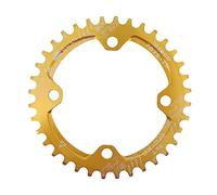 TANGSIYANG Monocorona MTB Rotondo 104BCD Corona Larga 32T 34T 36T 38 Denti Guarnitura Bicicletta 104 BCD Monoplate Bike Plate(38T,Golden)
