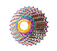 TANGSIYANG Ruota Libera Bicicletta da Strada Ruota Libera a Cassetta Colorata 9 velocità 11-13-15-17-19-21-23-25-28T Volano in Acciaio al Cromo-molibdeno Arcobaleno(Gold)