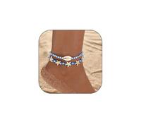 tanguan Cavigliera da donna impermeabile con perline a forma di cuore, cavigliera elastica a strati con perline boho da spiaggia cavigliera elastica gioielli per piedi accessori da spiaggia per