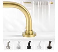 TANGWIN Bastoni per tende avvolgenti dorati, da 71 a 120 cm: oscuranti, resistenti, regolabili, per camera da letto, oscuramento industriale, in metallo francese, facili da installare, oro spazzolato