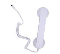 Tangxi Cornetta Telefonica retrò, Cornetta Telefonica Cablata con Ricevitore Portatile, Altoparlante HiFi e Microfono, Ricevitore Ergonomico per Cellulare di Tipo C per Chiamate in (WHITE)