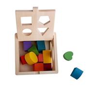 Tangxi Giocattolo da Costruzione per Bambini, Blocchi Coordinati per L'ordinamento delle Forme, Spazio di Archiviazione Intelligente per Giocare Felice, Materiale in Legno di Alta qualità (13 buche)