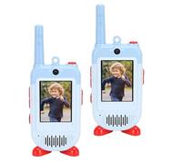 Tangxi Videoradio per Bambini, Videocitofono Portatile Ricaricabile, Giocattoli Video Radio Protettivi per Comunicazioni Bidirezionali per Giochi di Famiglia All'esterno del Campeggio, (BLUE)