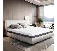 Tanhk Materasso Memory 100% Made in Italy, Ortopedico Medio Rigido, Sistema Alleviamento dei Punti di Pressione, Anallergico, Antibatterico e Antiacaro, Traspirante, Bianco/Grigio Chiaro, 180 x 200 cm