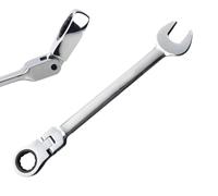 TANIASHOP Chiave Combinata a Cricchetto 11mm con Testa Snodabile Chiave a Cricchetto a Snodo CR-V Testa Pieghevole Regolabile 180° 72 Denti (11mm)