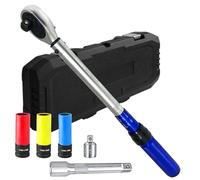 TANIASHOP Chiave Dinamometrica 1/2'' 20-230Nm con 3 Bussole + Prolunga + Adattatore da 1/2" a 3/8" Meccanismo a Cricchetto di Precisione bidirezionale a 72 denti uso orario e antiorario